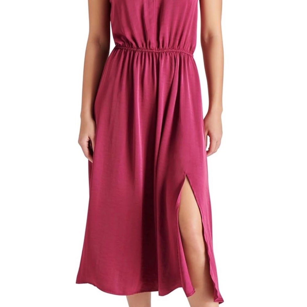 NWOT Steve Madden Women’s US Size L Allegra Midi Dress in Berry Plum - Picture 7 of 7